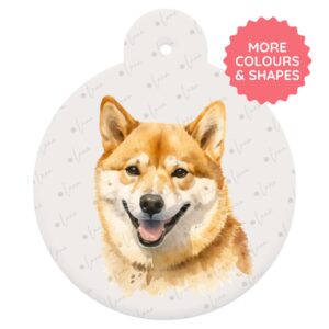 Shiba Inu Dog ID Tag – Watercolour Style