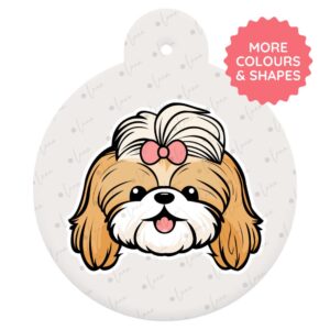Shih Tzu Dog ID Tag – Cartoon Style