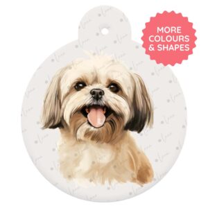 Shih Tzu Dog ID Tag – Watercolour Style