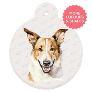 Smooth Collie Dog ID Tag – Watercolour Style
