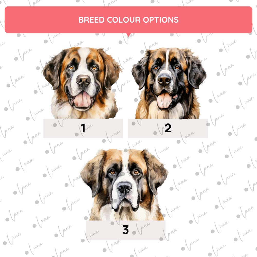 St Bernard Dog ID Tag – Watercolour Style