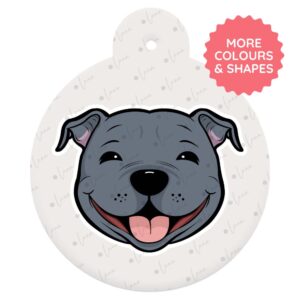Staffordshire Bull Terrier Dog ID Tag – Cartoon Style