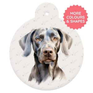 Weimaraner Dog ID Tag – Watercolour Style
