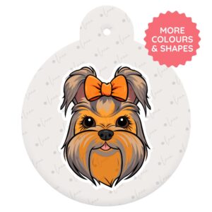 Yorkshire Terrier Dog ID Tag – Cartoon Style
